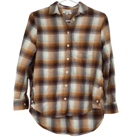 Madewell Flannel Side-Button‎ Oversized Ex-Boyfriend Shirt XXS - Picture 1 of 5